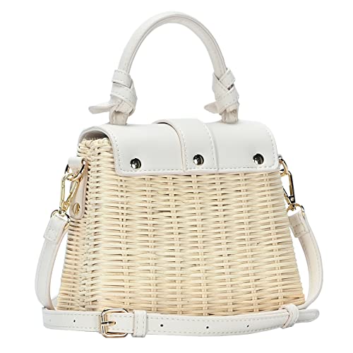 Madison West - The Stella Top Handle Satchel Style Crossbody Bag for Women - Bone