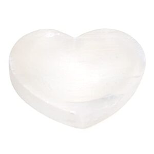 halukakah crystals and healing stones selenite moroccan recharging bowl fengshui cleansing refresh crystal natural gemstone heart shape 2.4″(6cm)