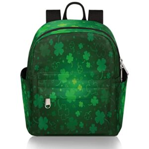 st. patrick’s day mini backpack purse for women, lucky clover small fashion daypack, casual lightweight bag