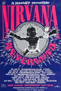 buyartforless nirvana – nevermind aussie tour 1992 36×24 music art print poster, multicolor