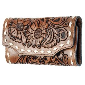 american darling wallet 4×8 inch hand carved leather purse for womens western clutch cow girls