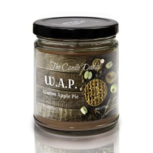 w.a.p. – wap warm apple pie scented – funny 6 oz jar candle – 40 hour burn time