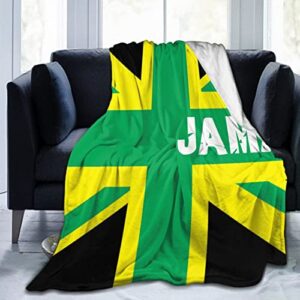 super soft warm cozy throw blanket lightweight flannel wearable blanket for bed couch sofa chair home decor, jamaican kingdom flag, 50″x40″