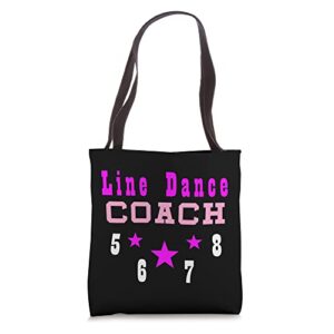 line dance coach 5 6 7 8 trainer country music tote bag