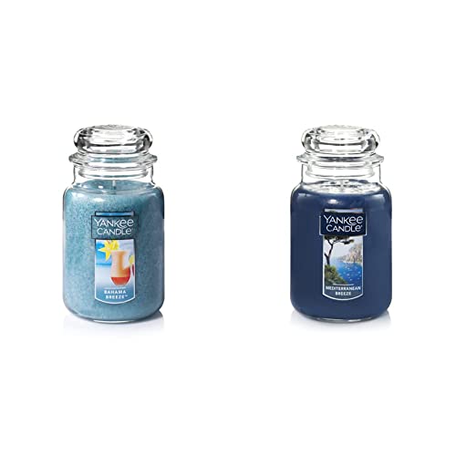 Yankee Candle Large Jar Candle Bahama Breeze & Large Jar Candle, Mediterranean Breeze,1521678Z,Blue