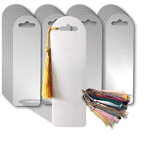 Sublimation Blank Bookmarks with Tassels. Bulk Blanks (25) Ideal Starter Kit for Beginners or Pros Looking for Sublimatable Bookmarks to Decorate, Make Your Own Bookmark with Ink Dye