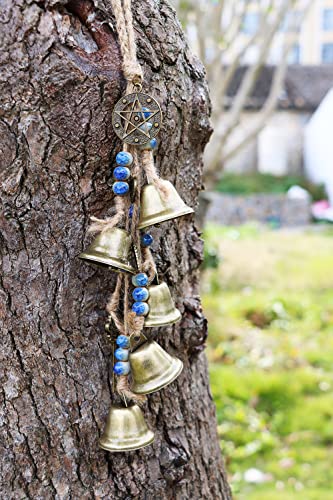 Witch Bells for Door Knob for Protection-Witchcraft Supplies Door Hanging Bells as Samhain Altar Decorations,Wicca Decor Pagan Withy Home Room Decor,Set B