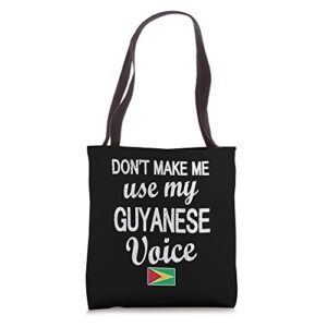 funny guyanese voice guyana flag guyanese roots tote bag