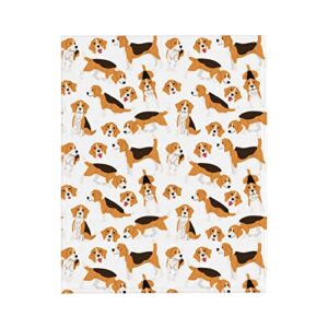 beagle dog throw blanket super soft warm blanket flannel fleece blankets for sofa, couch, bed for all season 50″x40″