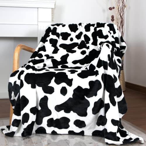 Cow Print Blanket Soft Warm Plush Cow Blankets and Throws Lightweight Fleece Throw Blankets with Cow Print Couch Bedroom Living Room Camping Travel Blanket 50x60 inch Perfect Cow Gift Kids Adults