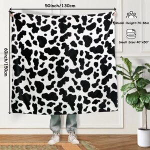 Cow Print Blanket Soft Warm Plush Cow Blankets and Throws Lightweight Fleece Throw Blankets with Cow Print Couch Bedroom Living Room Camping Travel Blanket 50x60 inch Perfect Cow Gift Kids Adults