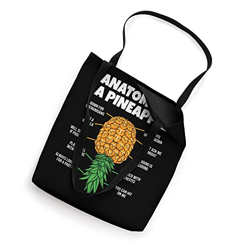 Anatomy Of A Pineapple Swinger Funny Upside Down Pineapple Tote Bag