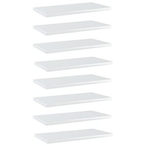 [fast sending] floating shelves replacement board,wall shelf for living room, bathroom, kitchen storage and decorreplacement board bookshelf boards 8 pcs high gloss white 15.7″x7.9″x0.6″ chipboard