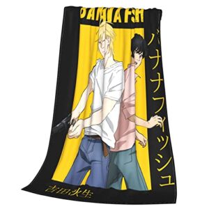 Banana Fish Blanket Flannel Fleece Lightweight Throw Blankets All Seasons Bed Couch Office Outdoors 50"X40"