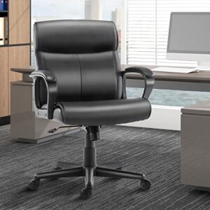 HOMEFLA Home Office Chair Mid-Back Office Computer Desk Chair with Armrest Adjustable Height/Tilt Swivel Rolling Chair