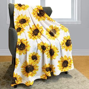yisumei sunflower blanket floral print throw blanket soft warm lightweight for chair sofa couch girl adult women gift for birthday christmas 50″x60″