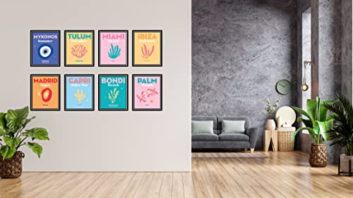 Print A To Z® Livingroom Wall Art Crayons Poster Prints Decor Set, UNFRAMED Set of 8 ( 8''x10'' ), Preppy room decor, Preppy wall decor, Preppy posters, Preppy pictures, Preppy paintings, Ibiza Print, Miami Wall Art, Travel Prints, Capri Print, Mexico Pri