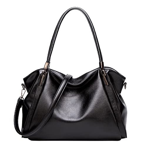 PU Leather Purses and Handbags for Women, Tote Top Handle Bags, Hobo Purse Designer Satchel Crossbody Shoulder Bag (Black)