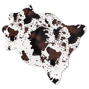 cow print rug faux cowhide rug cute area rug fun western room decor for bedroom living room non-slip (43 inches x 29 inches) (mc001 – cw01)