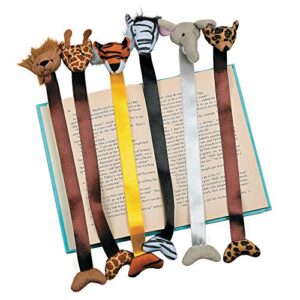 12 plush zoo animal bookmarks