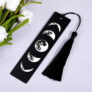 Moon Phases Art Bookmark for Booklovers Phases of The Moon Bookmark with Tassel for Women Men Celestial Space Cosmic for Kids Teens Students Teachers Reading School Library Office Accessories