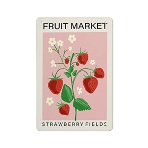 loyience fruit market tin sign, strawberry fruit print, kitchen art print, food art,pink home decor, dining room,retro signs home decoration gifts for mom,dad and friends metal tin sign 5.5x8 inch