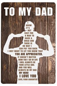 to my dad vintage tin sign from daughter birthday father’s day gift retro metal signs plaque wall decor 8×12 inch for man cave bedroom