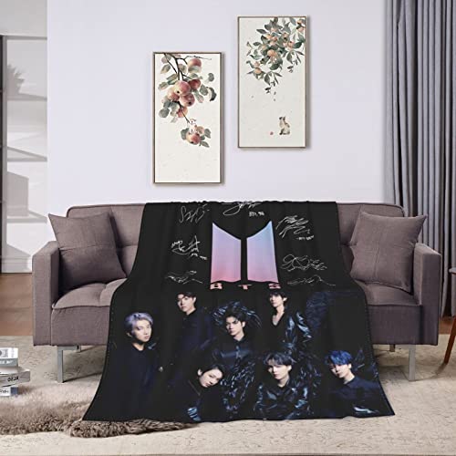 GUASAO Ultra Soft Throw Blanket Flannel Fleece All Season Light Weight Living Room/Bedroom Warm Blanket 50''X40'', Black