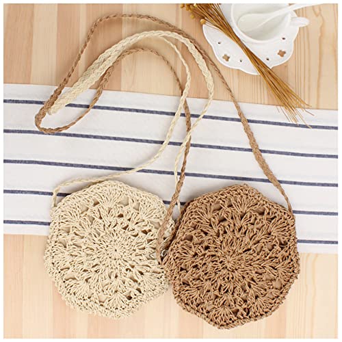 Naimo Straw Crossbody Bags for Women Rattan Bag Woven Straw Shoulder Handbag Purse Handmade Weaving Summer Beach Bag