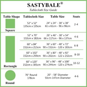 SASTYBALE Jacquard Tablecloth Rectangle Damask Fabric Table Cloth, Water Resistant & Wrinkle Free Polyester Table Cover for Kitchen Dining Tabletop Use (Rectangle/Oblong, 52" x 70" (4-6 Seats), Gray)