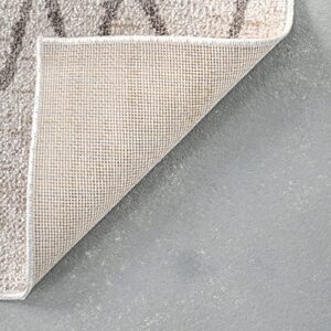 nuLOOM Miriam Machine Washable Geometric Diamond Area Rug, 8' x 10', Beige