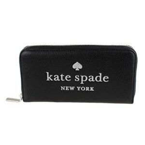 Kate Spade New York glitter on large continental wallet in black/silver