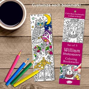 Re-Marks Shakespeare and Jane Austen Colormarks Gift Set - Includes 10 Coloring Bookmarks