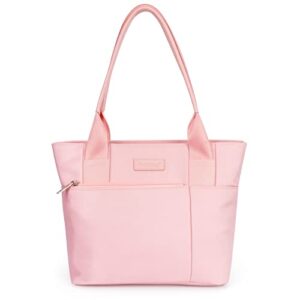 goodsing tote bag, shoulder bag for women girl waterproof oxford work purse handbag travel bag washable shopping bags large capacity pink