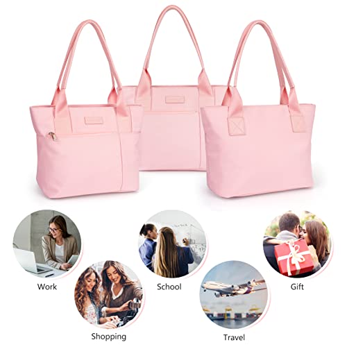 GoodSing Tote Bag, Shoulder Bag For Women Girl Waterproof Oxford Work Purse Handbag Travel Bag Washable Shopping Bags Large Capacity Pink