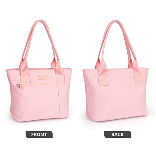 GoodSing Tote Bag, Shoulder Bag For Women Girl Waterproof Oxford Work Purse Handbag Travel Bag Washable Shopping Bags Large Capacity Pink