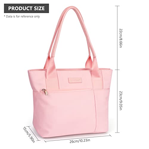 GoodSing Tote Bag, Shoulder Bag For Women Girl Waterproof Oxford Work Purse Handbag Travel Bag Washable Shopping Bags Large Capacity Pink