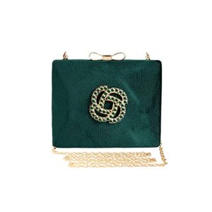 mulian lily green velvet evening bags for women with closure rhinestone crystal embellished clutch purse for party wedding m453