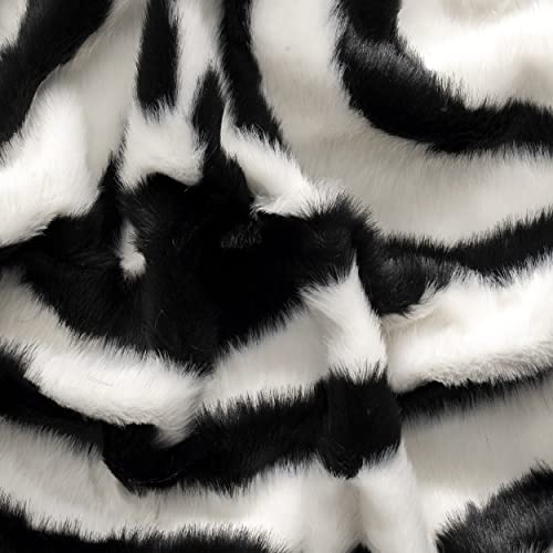 nuLOOM Jayla Machine Washable Zebra Faux Cowhide Area Rug, 5' 9" x 7' 7", Black and White