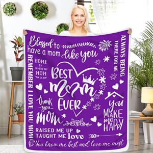 gifts for mom, soft mom blanket, valentines day gifts for mom, birthday gifts for mom, gifts for mom from daughter, valentines gifts for mom, mom birthday gifts,purple blanket 50″ x 60″
