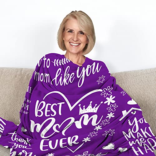 Gifts for Mom, Soft Mom Blanket, Valentines Day Gifts for Mom, Birthday Gifts for Mom, Gifts for Mom from Daughter, Valentines Gifts for Mom, Mom Birthday Gifts,Purple Blanket 50" x 60"