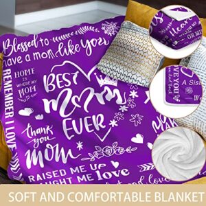 Gifts for Mom, Soft Mom Blanket, Valentines Day Gifts for Mom, Birthday Gifts for Mom, Gifts for Mom from Daughter, Valentines Gifts for Mom, Mom Birthday Gifts,Purple Blanket 50" x 60"