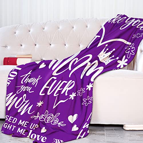 Gifts for Mom, Soft Mom Blanket, Valentines Day Gifts for Mom, Birthday Gifts for Mom, Gifts for Mom from Daughter, Valentines Gifts for Mom, Mom Birthday Gifts,Purple Blanket 50" x 60"