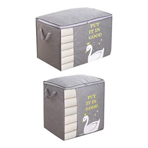 wdhomlt 2pcs storage bins with lids cartoon print fabric storage bins with lids fabric cubes with clear window fabric foldable storage bins organizer containers baskets storage bins for clothes