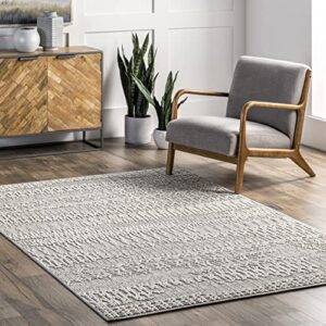 nuloom teagan textured abstract area rug, 7′ 10″ x 10′, grey