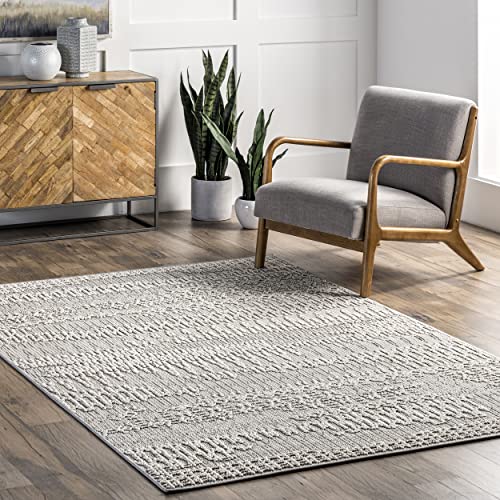 nuLOOM Teagan Textured Abstract Area Rug, 7' 10" x 10', Grey