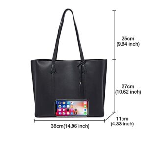 LAORENTOU Tote Handbags for Women Cow Leather Top-handle Purse Lady Pocketbooks Shoulder Bags Work Tote Bags Clearance