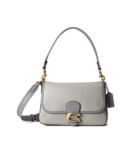 coach color-block leather soft tabby shoulder bag dove grey/multi one size