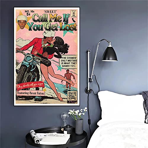 Motlwat Tyler The Cure Poster Call Me If You Get Lost Music Album Poster Aesthetics Room Decor 16x24 inch Unframed