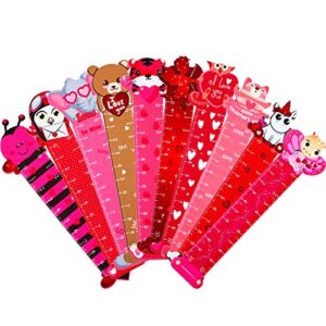 50 Valentine’s Day Bookmark Ruler for Happy Valentine Day Teacher Prizes Classroom Students 10 Styles Holiday Giveaway Goodie Gift, Classroom Rewards, Heart Valentine Party Favor